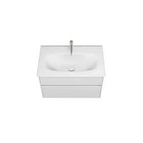 Glass washbasin, back side lacquered in frontcolour incl. vanity unit SGAQ080 - burgbad