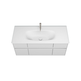 Glass washbasin, back side lacquered in frontcolour incl. vanity unit SGAT120 - burgbad