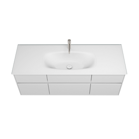 Glass washbasin, back side lacquered in frontcolour incl. vanity unit SGAT140 - burgbad